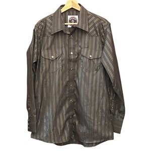 Modern Double S Western Shirt Metallic Pinstripe Cowboy Rodeo
